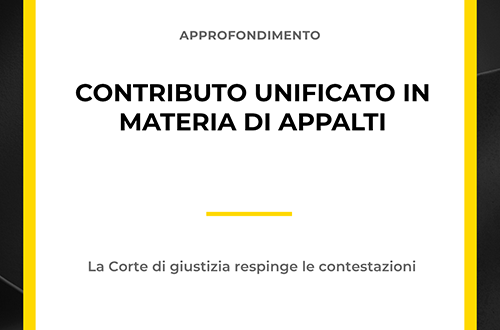 Grafica di approfondimento legale sul contributo unificato negli appalti dello studio Zoppolato & Associati.