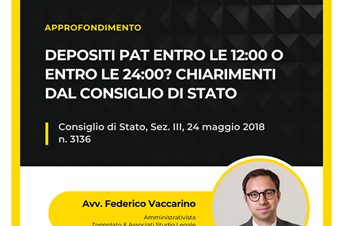 Avvocato Federico Vaccarino - Chiarimenti Consiglio di Stato su depositi PAT ore 12 o 24.