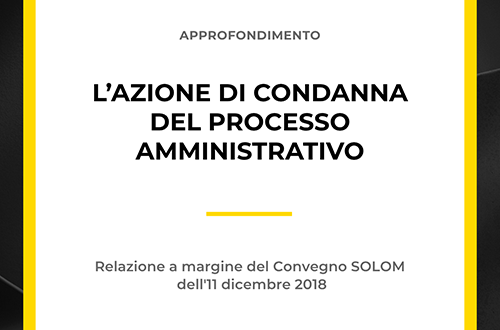 Grafica approfondimento azione di condanna del processo amministrativo - Convegno SOLOM.
