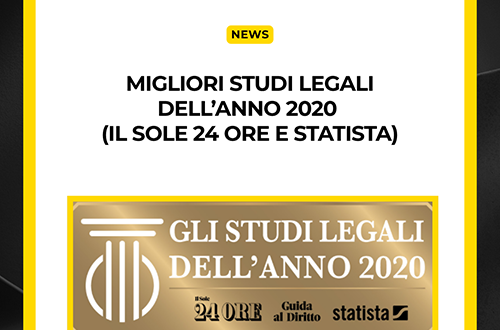 Grafica celebrativa dello Studio Legale Zoppolato & Associati nominato tra i 