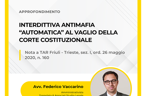 Grafica dell'approfondimento dell'Avv. Federico Vaccarino sull'interdittiva antimafia