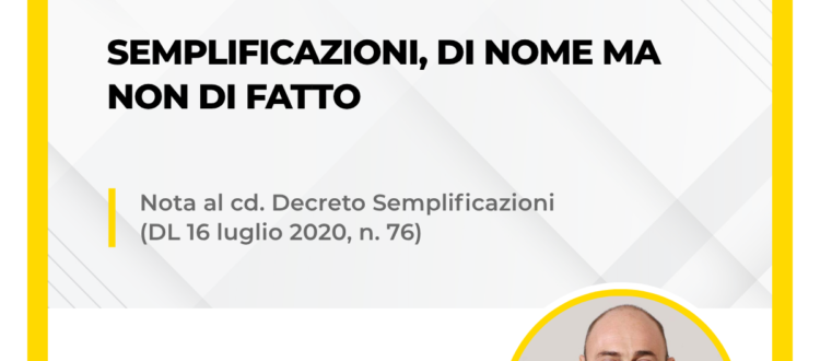 Grafica dell'approfondimento dell'Avv. Maurizio Zoppolato sul Decreto Semplificazioni (D.L. 76/2020).