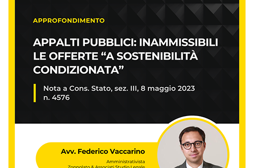 Grafica dell'approfondimento dell'Avv. Federico Vaccarino sull'inammissibilità delle offerte