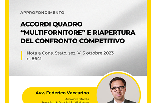 Grafica dell'approfondimento dell'Avv. Federico Vaccarino sugli accordi quadro