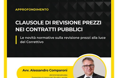 Analisi dell'Avv. Alessandro Comparoni sulle clausole di revisione prezzi nei contratti pubblici alla luce delle novità normative del Correttivo.
