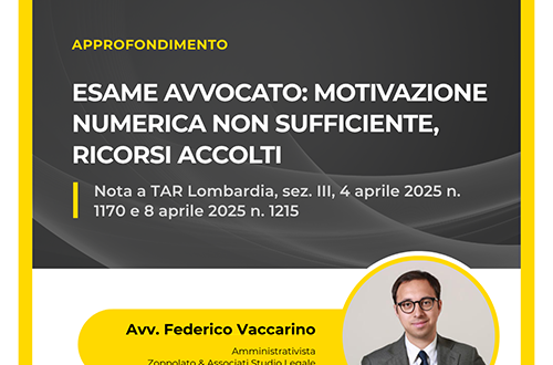 Grafica con Avvocato Federico Vaccarino su ricorsi accolti per esame avvocato e voto numerico.