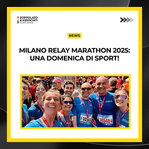 l team dello Studio Legale Zoppolato & Associati alla Milano Relay Marathon 2025.