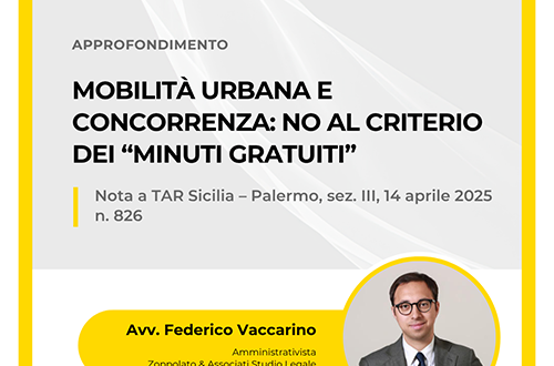Analisi della sentenza del TAR Sicilia sulla mobilità urbana e il criterio dei minuti gratuiti.