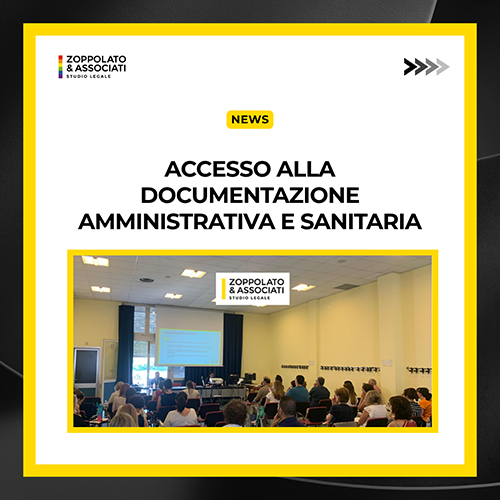 Sala conferenze gremita durante un seminario dello Studio Legale Zoppolato & Associati sull'accesso alla documentazione amministrativa e sanitaria.