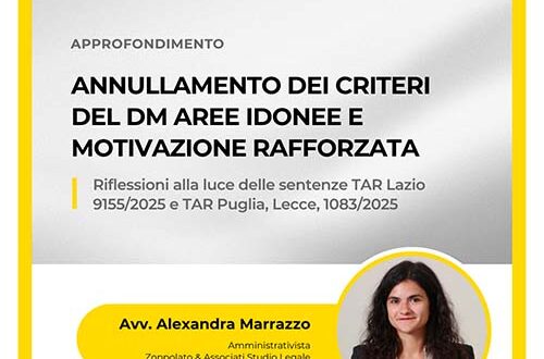 Annullamento dei criteri del DM aree idonee