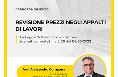 Revisione prezzi negli appalti di lavori
