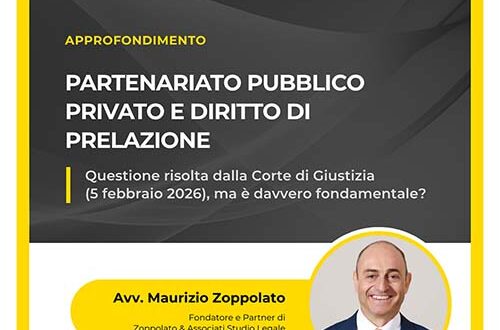 Partenariato Pubblico Privato e diritto di prelazione - Articolo