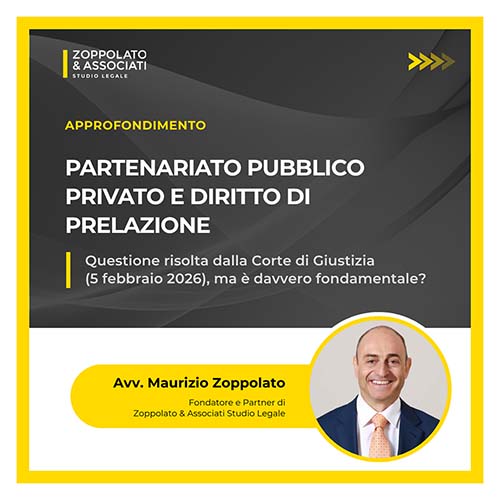 Partenariato Pubblico Privato e diritto di prelazione - Articolo
