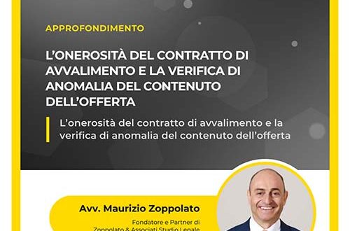 L'onerosità del contratto di avvalimento