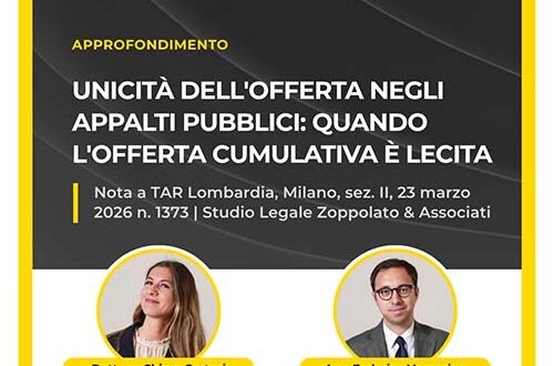 Unicità dell'offerta appalti pubblici