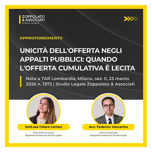 Unicità dell'offerta appalti pubblici