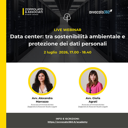 Data center, ambiente e privacy: webinar di Zoppolato & Associati