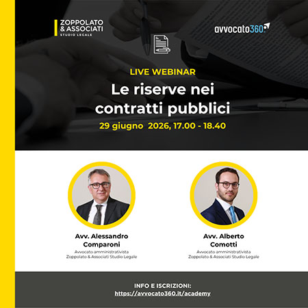 Le riserve nei contratti pubblici - webinar di Zoppolato & Associati