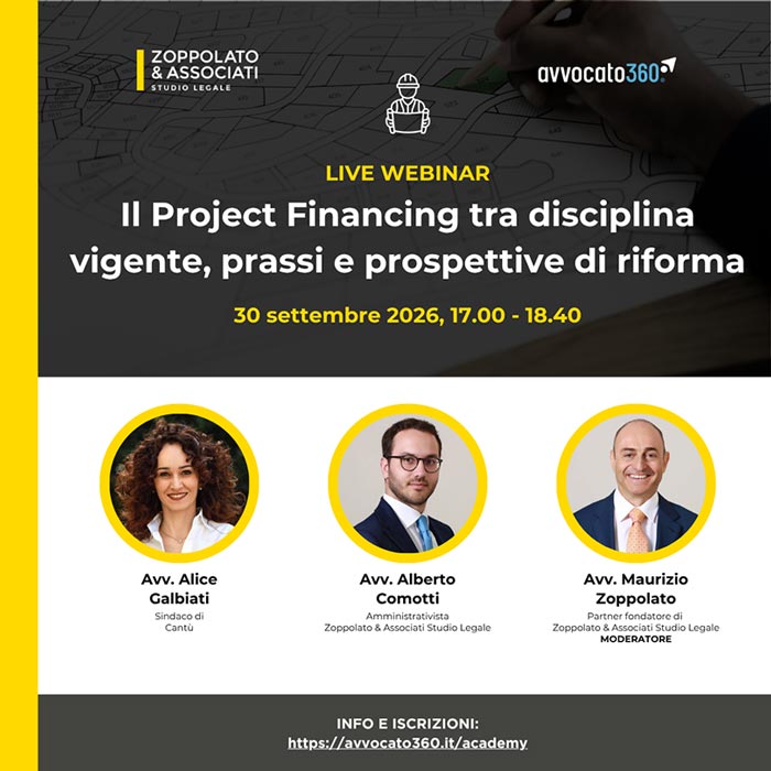 Project Financing - webinar, Zoppolato & Associati