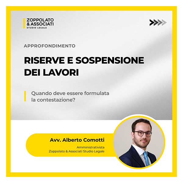 Riserve e sospensione dei lavori