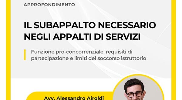 Il subappalto necessario negli appalti di servizi - Zoppolato & Associati